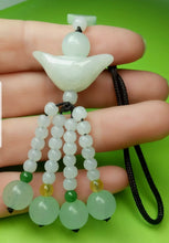 Load image into Gallery viewer, 10% OFF- Certified Natural Jadeite Emerald A*Jade HandCarved Lucky Safe Car Rearview Mirror Pendant Lucky Hanging Ornament Decor A8575