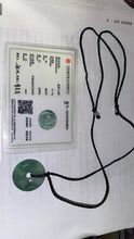 Load image into Gallery viewer, 10% OFF- Certified Natural Jadeite Emerald A*Jade HandCarved Lucky Safety Donut Pendant A4854