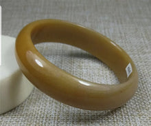 Load image into Gallery viewer, 10% OFF 58/59/60mm Certified Natural Yellow Gold Jadeite Emerald A Jade HandCarved Bracelet Bangle K640 with Gift Box