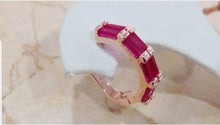 Load image into Gallery viewer, 10% OFF- Vintage Natural Lavender Red Emerald A*Jade Handcrafted A Pair of Lucky Huggie Stud Earrings Stamped 925 Sterling Silver