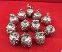 Load image into Gallery viewer, Chinese Genuine National Red Jade HandCarved Silver Lucky 12 Zodiac Statues