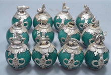 Load image into Gallery viewer, Chinese Genuine National Green Jade HandCarved Silver Lucky 12 Zodiac Statues