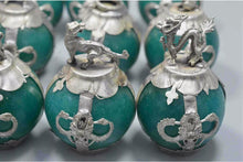 Load image into Gallery viewer, Chinese Genuine National Green Jade HandCarved Silver Lucky 12 Zodiac Statues
