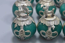 Load image into Gallery viewer, Chinese Genuine National Green Jade HandCarved Silver Lucky 12 Zodiac Statues