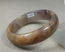 Load image into Gallery viewer, 10% OF- 52/53/54mm Certified Natural Lavender Gold Silk Jadeite Emerald A*Jade HandCarved Bracelet Bangle A682