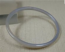 Load image into Gallery viewer, 10% OFF- 59/60/61mm Certified Natural Icy White Jadeite Emerald A*Jade HandCarved Round Bracelet Bangle A