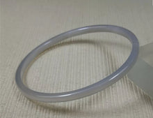 Load image into Gallery viewer, 10% OFF- 59/60/61mm Certified Natural Icy White Jadeite Emerald A*Jade HandCarved Round Bracelet Bangle A