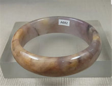 Load image into Gallery viewer, 10% OF- 52/53/54mm Certified Natural Lavender Gold Silk Jadeite Emerald A*Jade HandCarved Bracelet Bangle A682