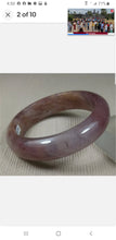 Load image into Gallery viewer, 10% OFF- 55/56/57mm Certified Natural Lavender Gold Silk Jadeite Emerald A*Jade HandCarved Bracelet Bangle A778