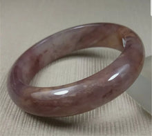 Load image into Gallery viewer, 10% OFF- 55/56/57mm Certified Natural Lavender Gold Silk Jadeite Emerald A*Jade HandCarved Bracelet Bangle A778