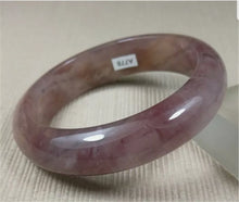 Load image into Gallery viewer, 10% OFF- 55/56/57mm Certified Natural Lavender Gold Silk Jadeite Emerald A*Jade HandCarved Bracelet Bangle A778