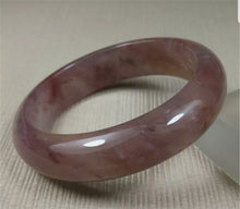 Load image into Gallery viewer, 10% OFF- 55/56/57mm Certified Natural Lavender Gold Silk Jadeite Emerald A*Jade HandCarved Bracelet Bangle A778