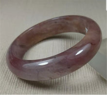 Load image into Gallery viewer, 10% OFF- 55/56/57mm Certified Natural Lavender Gold Silk Jadeite Emerald A*Jade HandCarved Bracelet Bangle A778