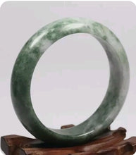 Load image into Gallery viewer, 10% OFF- 56/57/58mm Certified Natural Jadeite Emerald Jade*A Handcarved Lucky Bracelet Bangle K4922