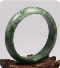 Load image into Gallery viewer, 10% OFF- 56/57/58mm Certified Natural Jadeite Emerald Jade*A Handcarved Lucky Bracelet Bangle K4930