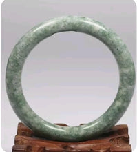 Load image into Gallery viewer, 10% OFF- 58/59/60mm Certified Natural Jadeite Emerald Jade*A Handcarved Lucky Bracelet Bangle JK4887