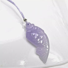 Load image into Gallery viewer, 10% OFF- Certified Natural Lavender Purple Jadeite Emerald A Jade Handcarved Lucky GoldFish Pendant