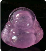 Load image into Gallery viewer, 10% OFF- Certified Natural Lavender Purple Jadeite Emerald A Jade Handcarved Blessing Happy Buddha Pendant