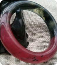 Load image into Gallery viewer, 10% OFF- 53/54/55mm Certified Natural Red Xiu A*Jade HandCarved Lucky Round Bracelet Bangle GX004