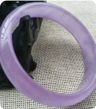 Load image into Gallery viewer, 10% OF- 56/57/58mm Certified Natural Lavender Purple Emerald A*Jade HandCarved Lucky Bracelet Bangle GX628