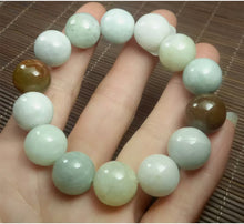 Load image into Gallery viewer, 10% OF- 50-63mm Certified Natural Multi-Color Jadeite Emerald Jade Carved 13mm Beads Stretchy-Bracelet《Grade A》A5064
