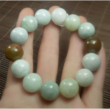 Load image into Gallery viewer, 10% OF- 50-63mm Certified Natural Multi-Color Jadeite Emerald Jade Carved 13mm Beads Stretchy-Bracelet《Grade A》A5064