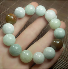 Load image into Gallery viewer, 10% OF- 50-63mm Certified Natural Multi-Color Jadeite Emerald Jade Carved 13mm Beads Stretchy-Bracelet《Grade A》A5064