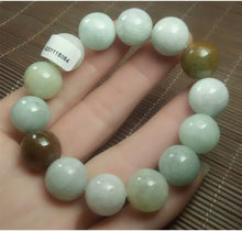 Load image into Gallery viewer, 10% OF- 50-63mm Certified Natural Multi-Color Jadeite Emerald Jade Carved 13mm Beads Stretchy-Bracelet《Grade A》A5064