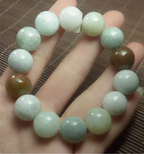 Load image into Gallery viewer, 10% OF- 50-63mm Certified Natural Multi-Color Jadeite Emerald Jade Carved 13mm Beads Stretchy-Bracelet《Grade A》A5064