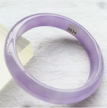 Load image into Gallery viewer, 10% OFF- 54/55/56mm Certified Natural Lavender Jadeite Emerald A*Jade HandCarved Lucky Bracelet Bangle Z634