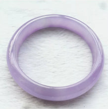 Load image into Gallery viewer, 10% OFF- 54/55/56mm Certified Natural Lavender Jadeite Emerald A*Jade HandCarved Lucky Bracelet Bangle Z634