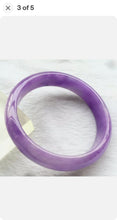 Load image into Gallery viewer, 10% OFF- 57/58/59mm Certified Natural Lavender Jadeite Emerald A*Jade HandCarved Lucky Bracelet Bangle F123