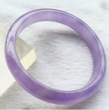 Load image into Gallery viewer, 10% OFF- 55/56/57mm Certified Natural Lavender Jadeite Emerald A*Jade HandCarved Lucky Bracelet Bangle X258