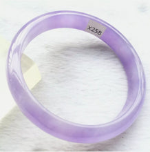 Load image into Gallery viewer, 10% OFF- 55/56/57mm Certified Natural Lavender Jadeite Emerald A*Jade HandCarved Lucky Bracelet Bangle X258