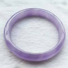 Load image into Gallery viewer, 10% OFF- 55/56/57mm Certified Natural Lavender Jadeite Emerald A*Jade HandCarved Lucky Bracelet Bangle X258