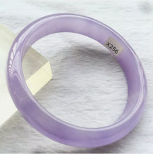 Load image into Gallery viewer, 10% OFF- 55/56/57mm Certified Natural Lavender Jadeite Emerald A*Jade HandCarved Lucky Bracelet Bangle X256