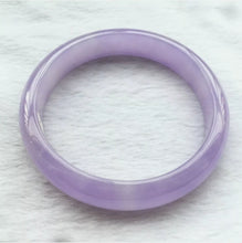 Load image into Gallery viewer, 10% OFF- 55/56/57mm Certified Natural Lavender Jadeite Emerald A*Jade HandCarved Lucky Bracelet Bangle X256