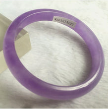 Load image into Gallery viewer, 10% OFF- 55/56/57mm Certified Natural Lavender Jadeite Emerald A*Jade HandCarved Lucky Bracelet Bangle WS227