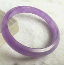 Load image into Gallery viewer, 10% OFF- 55/56/57mm Certified Natural Lavender Jadeite Emerald A*Jade HandCarved Lucky Bracelet Bangle WS227
