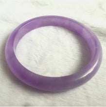 Load image into Gallery viewer, 10% OFF- 55/56/57mm Certified Natural Lavender Jadeite Emerald A*Jade HandCarved Lucky Bracelet Bangle WS227