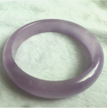 Load image into Gallery viewer, 10% OFF- 57/58/59mm Certified Natural Lavender Jadeite Emerald A*Jade HandCarved Lucky Bracelet Bangle HA635