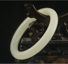 Load image into Gallery viewer, 10% OFF- 59/60/61mm Certified Natural Lavender Jadeite Emerald A*Jade HandCarved Lucky Bracelet Bangle