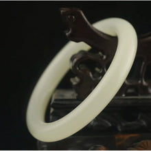Load image into Gallery viewer, 10% OFF- 59/60/61mm Certified Natural Lavender Jadeite Emerald A*Jade HandCarved Lucky Bracelet Bangle