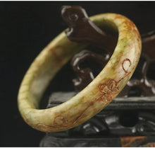 Load image into Gallery viewer, 10% OFF- 58/59/60mm Certified Natural Lavender Jadeite Emerald A*Jade HandCarved Beautiful Flower Blossom Bracelet Bangle