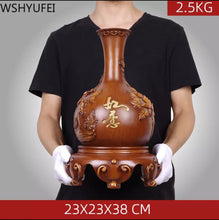 Load image into Gallery viewer, Chinese Feng Shui Lucky Wealth Vase Home/Office Decor Sculpture Craft Living Room TV Cabinet Fortune Ornament Housewarming Gift