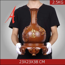 Load image into Gallery viewer, Chinese Feng Shui Lucky Wealth Vase Home/Office Decor Sculpture Craft Living Room TV Cabinet Fortune Ornament Housewarming Gift