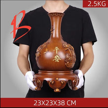Load image into Gallery viewer, Chinese Feng Shui Lucky Wealth Vase Home/Office Decor Sculpture Craft Living Room TV Cabinet Fortune Ornament Housewarming Gift