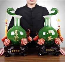Load image into Gallery viewer, Chinese Feng Shui Lucky Wealth Vase Home/Office Decor Sculpture Craft Living Room TV Cabinet Fortune Ornament Housewarming Gift
