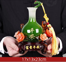 Load image into Gallery viewer, Chinese Feng Shui Lucky Wealth Vase Home/Office Decor Sculpture Craft Living Room TV Cabinet Fortune Ornament Housewarming Gift