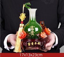 Load image into Gallery viewer, Chinese Feng Shui Lucky Wealth Vase Home/Office Decor Sculpture Craft Living Room TV Cabinet Fortune Ornament Housewarming Gift